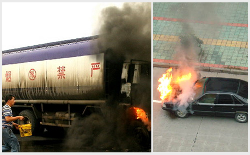 貨車由于長(zhǎng)時(shí)間行駛引火災(zāi)--聯(lián)眾安消防科技 (2)